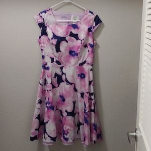 Purple/navy watercolor dress